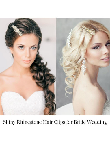 KAGNAL Clips para el cabello brillantes - 8 Piezas de Rhinestone
