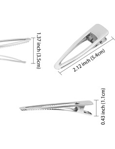 20 Clips de Metal Plateado Pico de Pato POMCOUS para Cabello 2