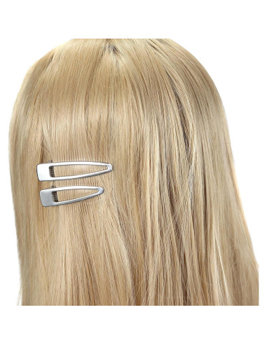 20 Clips de Metal Plateado Pico de Pato POMCOUS para Cabello