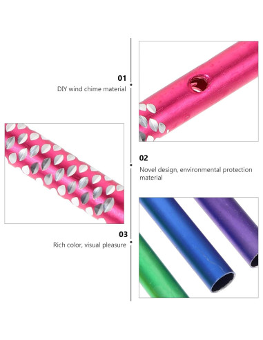 50 Tubos de Campanas de Viento Aluminio DOITOOL para Manualidades