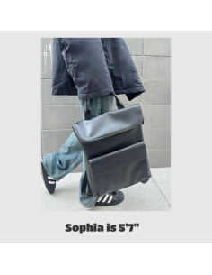 Mochila de Oficina para Mujeres de Cuero Vegano 30L Negra 2