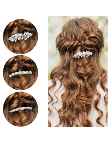 Clip para Cabello de Novia LAPOHI - 4 Piezas con Rhinestones