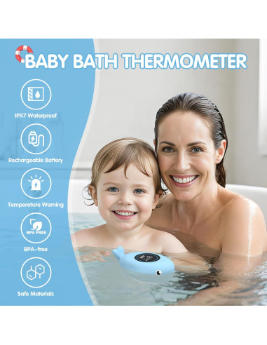Termómetro Digital Flotante para Bebés - Seguro y Recargable