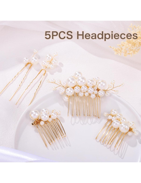 Set 5 Peines de Perlas Foyte para Novias y Damas de Honor Set 5 Peines de Perlas Foyte para Novias y Damas de Honor