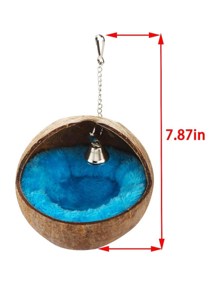 Casa Nido de Cáscara de Coco Natural para Aves - 2 Pcs Casa Nido de Cáscara de Coco Natural para Aves - 2 Pcs