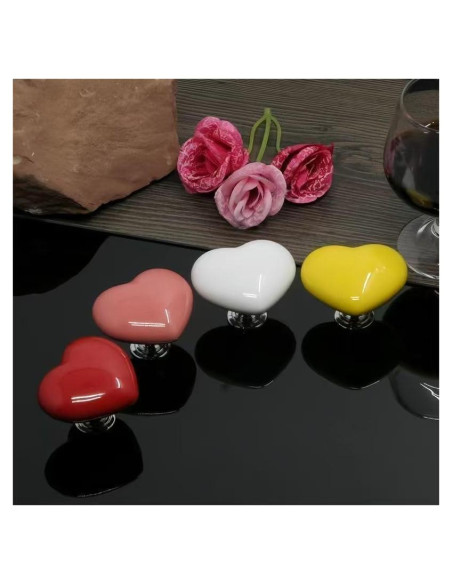 Empujador de Botón de Inodoro YvonLLZ Forma de Corazón 4PC Empujador de Botón de Inodoro YvonLLZ Forma de Corazón 4PC