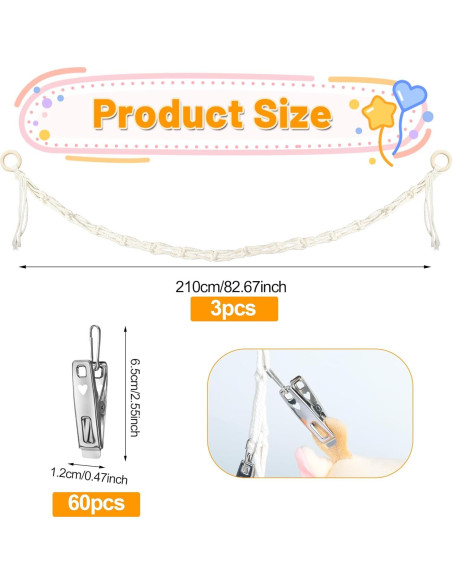 Hamaca de Macramé para Animales de Peluche Dorblely 3pcs Hamaca de Macramé para Animales de Peluche Dorblely 3pcs