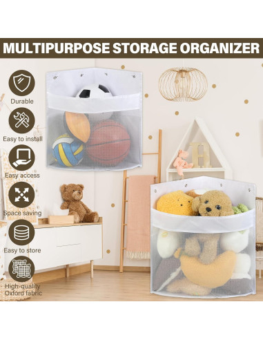 Hamaca Organizador de Peluches SUTINE, 2 Unidades, Blanca