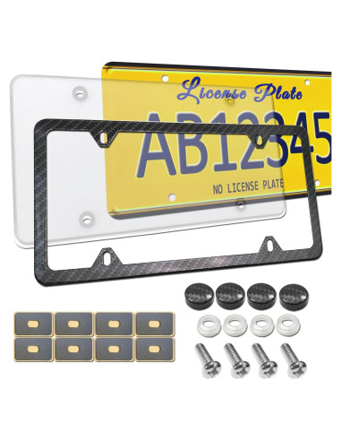 Combo Marco de Placa de Licencia FBJTDQ + Cubierta Clara 30.48x15.24cm