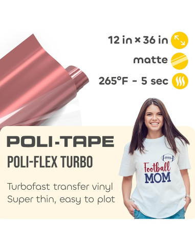 Vinilo de Transferencia de Calor Poli-Tape Flamingo 30.48x91.44cm