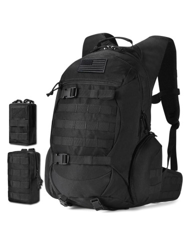 Mochila Táctica R.SASR 35L Negra para Senderismo y Moto