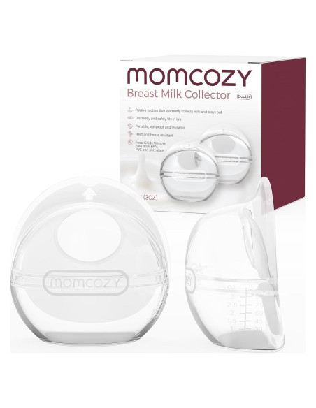 Recolector de Leche Materna Momcozy 90ml Silicona 2 Piezas Recolector de Leche Materna Momcozy 90ml Silicona 2 Piezas