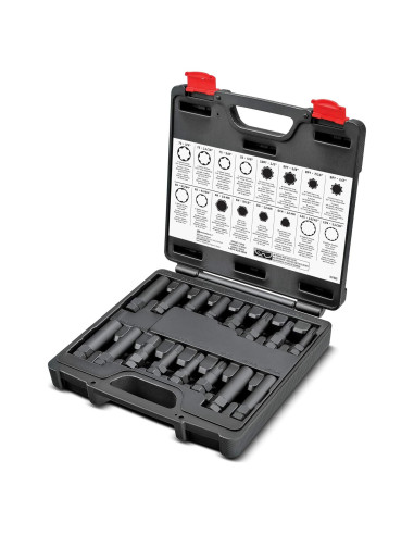 Juego Maestro de Llaves de Tuerca de Seguridad Powerbuilt 16 Pzas