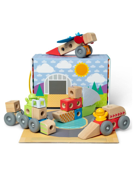 Bloques de Madera Conectables Melissa & Doug 54 Pcs Vehículos Bloques de Madera Conectables Melissa & Doug 54 Pcs Vehículos