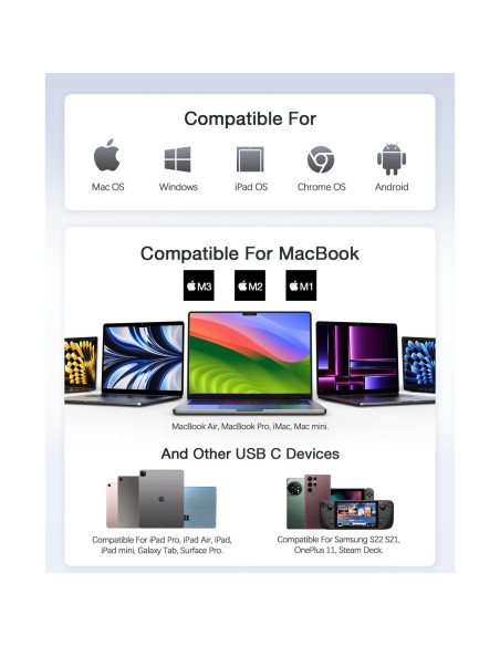 Hub USB C Hiearcool Adaptador Multi-Puerto 4K HDMI Negro Hub USB C Hiearcool Adaptador Multi-Puerto 4K HDMI Negro