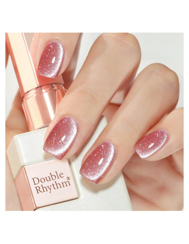 Gel de Uñas Cat Eye Doble Ritmo 15ml con Purpurina Rosa