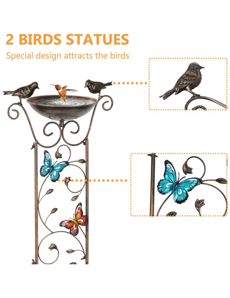 Fuente para Pájaros LEWIS&WAYNE Trellis 101.6 cm Metal Antiguo Fuente para Pájaros LEWIS&WAYNE Trellis 101.6 cm Metal Antiguo