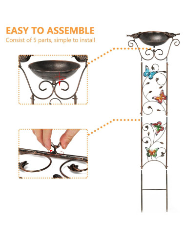Fuente para Pájaros LEWIS&WAYNE Trellis 101.6 cm Metal Antiguo