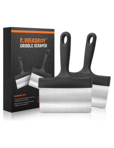 Raspador de Parrilla AWEASROY Acero Inoxidable 2 Pcs 22.86x16cm