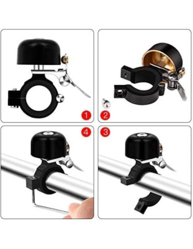 Campana de Bicicleta Greallthy D011 de Latón 80dB 22.2-31.8mm