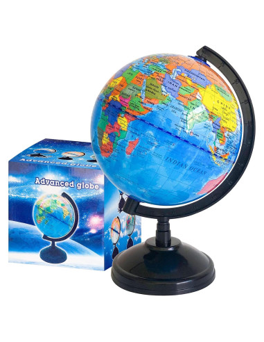 Globo Terráqueo Educativo 15 cm Rrshnsgv con Soporte