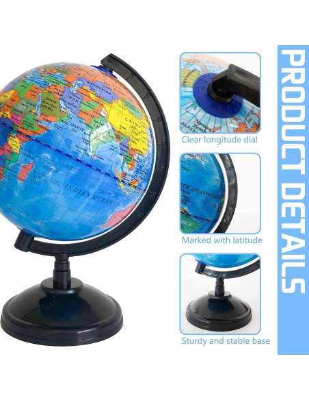 Globo Terráqueo Educativo 15 cm Rrshnsgv con Soporte Globo Terráqueo Educativo 15 cm Rrshnsgv con Soporte