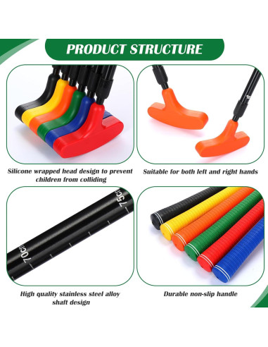 Set de Putters de Golf Wettarn Ajustables con 6 Pelotas