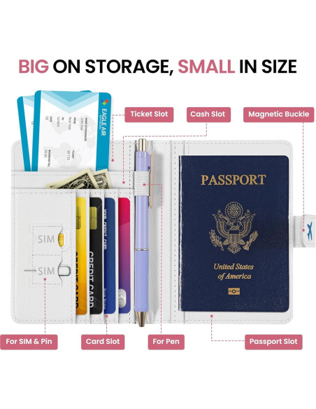 Portafolios de Pasaporte JEJEGO A-Floral con Cierre Magnético y RFID Portafolios de Pasaporte JEJEGO A-Floral con Cierre Magnético y RFID