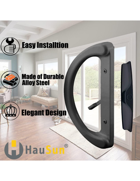 Juego de Manijas para Puerta Deslizante HauSun Negro Juego de Manijas para Puerta Deslizante HauSun Negro