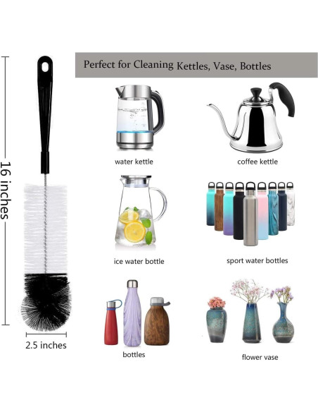 Set de 8 Cepillos de Limpieza ALINK para Botellas y Popotes Set de 8 Cepillos de Limpieza ALINK para Botellas y Popotes