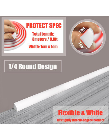 Tira de Sellado Flexible Autoadhesiva WOLAIYE 3m Blanca