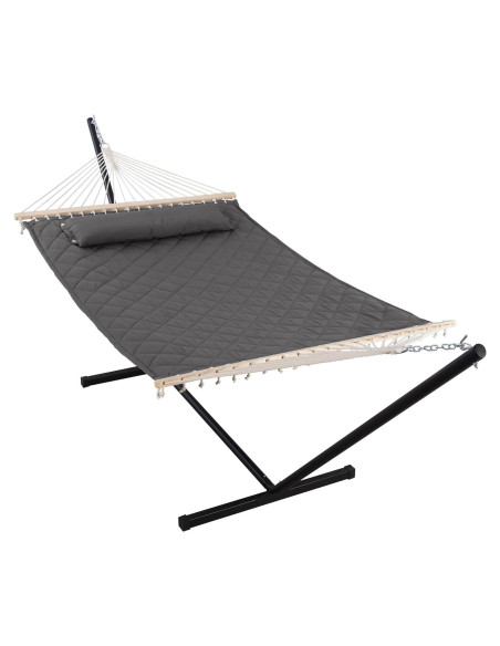 Hamaca Doble ANOW con Soporte de Acero 3.66m Gris Hamaca Doble ANOW con Soporte de Acero 3.66m Gris