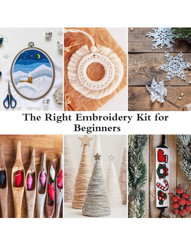 Caydo Kit de Hilo de Bordado 50 Madejas 12 Bobinas 8m