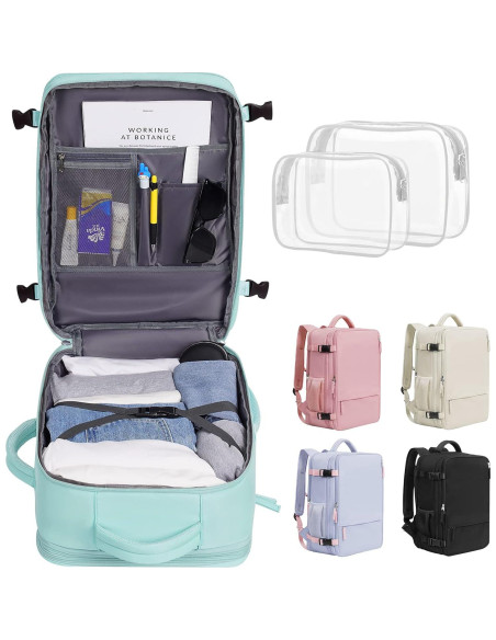 Mochila de Viaje Grande Aprobada Aerolíneas 40L USB Azul-verde Mochila de Viaje Grande Aprobada Aerolíneas 40L USB Azul-verde