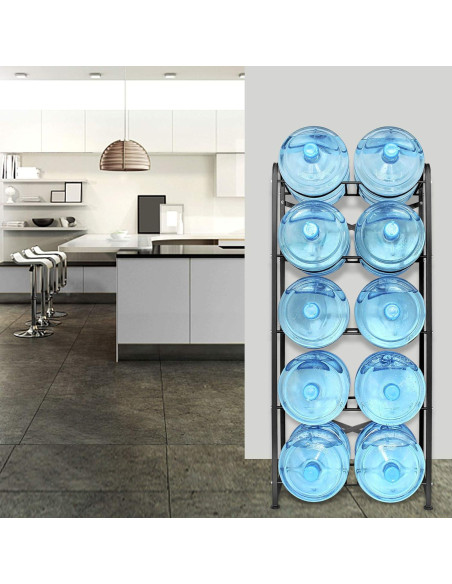 Soporte para Botellas de Agua Ationgle 19L 10 Jarras Negro Soporte para Botellas de Agua Ationgle 19L 10 Jarras Negro