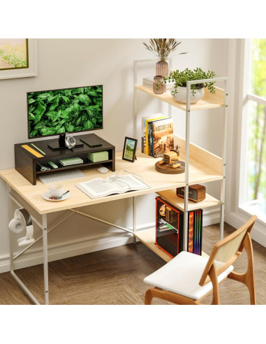 Soporte Elevador de Monitor Simpple Trending 2 Niveles Madera