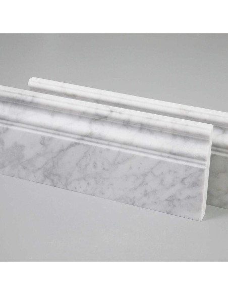 Moldura de Zócalo de Mármol Blanco Carrara 305x127mm 4 Pcs Moldura de Zócalo de Mármol Blanco Carrara 305x127mm 4 Pcs