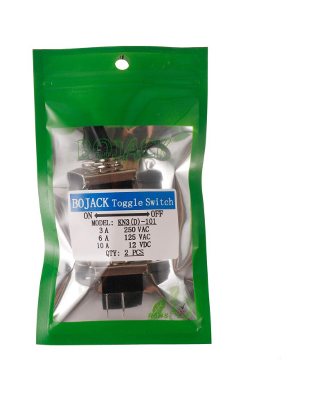 Interruptor de palanca BOJACK SPST 12V 10A con tapa impermeable - Paquete de 2 Interruptor de palanca BOJACK SPST 12V 10A con tapa impermeable - Paquete de 2
