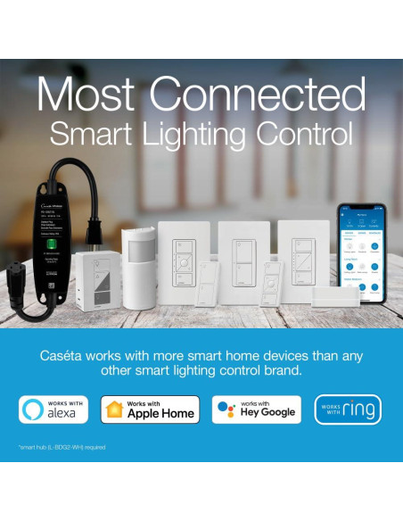 Regulador de Luz Inteligente Lutron Caseta PD-3PCL-WH 100W LED Regulador de Luz Inteligente Lutron Caseta PD-3PCL-WH 100W LED