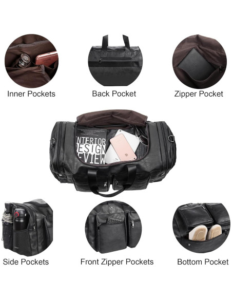 Bolsa de Viaje Duffle Seyfocnia 52L Cuero PU Compartimento Zapatos Bolsa de Viaje Duffle Seyfocnia 52L Cuero PU Compartimento Zapatos