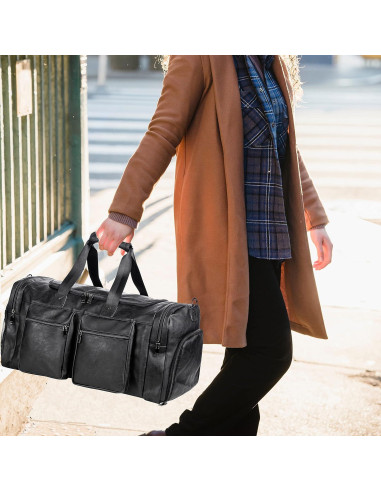 Bolsa de Viaje Duffle Seyfocnia 52L Cuero PU Compartimento Zapatos