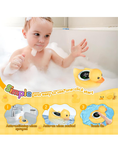 Termómetro de baño para bebés Goyowat pato flotante LED
