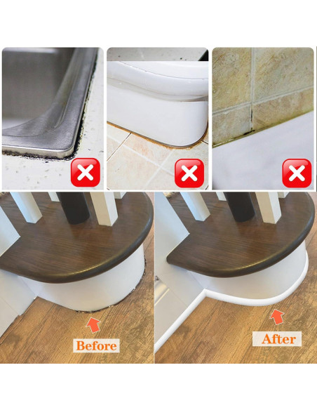 Tira de Sellado Flexible Autoadhesiva WOLAIYE 3m Blanca Tira de Sellado Flexible Autoadhesiva WOLAIYE 3m Blanca