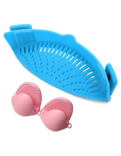 Colador de Silicona ZYluoke Ajustable Manos Libres Azul