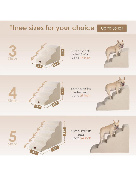 Escalera Curvada para Perros EHEYCIGA 3 Pasos Antideslizante 40 cm Escalera Curvada para Perros EHEYCIGA 3 Pasos Antideslizante 40 cm