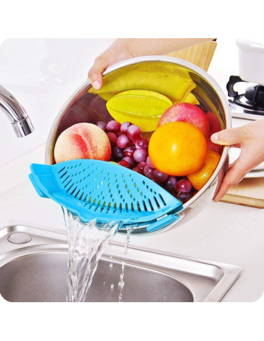 Colador de Silicona ZYluoke Ajustable Manos Libres Azul