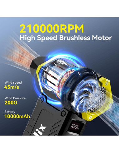 Soplador de Aire Comprimido Roedix R9 Ultra 10000mAh 8 Velocidades