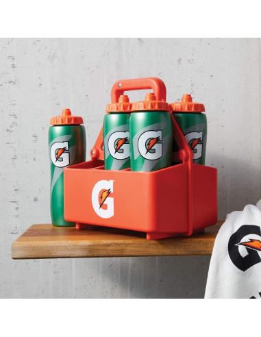 Transportador de Botellas Gatorade 32oz Naranja - 6 Unidades