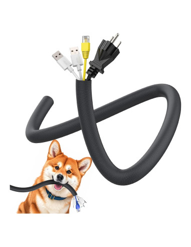 Protector de Cables para Mascotas UOMTFAI 1.27cm x 3.05m Negro