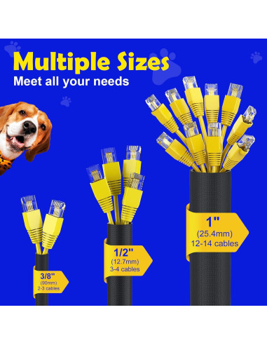 Protector de Cables para Mascotas UOMTFAI 1.27cm x 3.05m Negro